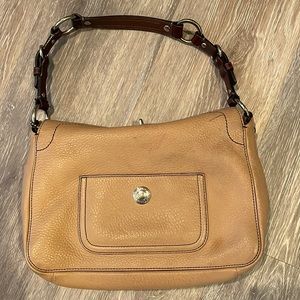 Coach Shoulder Bag in Tan Leather